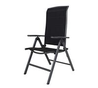 Chicreat Sedia Pieghevole Imbottita con Schienale Alto, Grigio Scuro/Nero, Alluminio