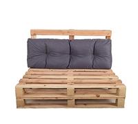 Chicreat Set di cuscini per arredi con pancali, Cuscino schienale, 120 x 40 x 10/20 cm, Grigio Scuro/Rosso