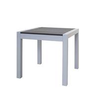 Chicreat Sgabello in alluminio con superficie in polywood, con Cuscino, 50 x 50 x 45 cm, Argento e nero