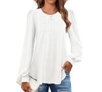 Chicrise Blusa Donna Autunno Manica Lunga Camicia Morbido Traspirante Maglia Particolari Trendyol Bianco Medio 38-40 M