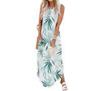 Chicrise Donna Abito Estivo Senza Maniche Vestito Spiaggia Smanicato Vestito Maxi Versatile Multicolore Grande 42-44