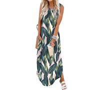 Chicrise Donna Abito Estivo Senza Maniche Vestito Spiaggia Smanicato Vestito Maxi Versatile Viola Medio 38-40