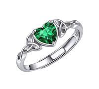 ChicSilver Anelli Donna Argento 925 Regolabili Anello Smeraldo Argento 925 Smeraldo Pietra Portafortuna Maggio Anello Argento con Smeraldo con Confezione Regalo