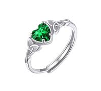 ChicSilver Anelli Donna Argento 925 Regolabili Anello Smeraldo Pietra Portafortuna Maggio Anello Argento con Smeraldo con Confezione Regalo