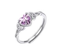 ChicSilver Anelli Donna Argento 925 Regolabili Cuore Alessandrite Giugno