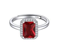 ChicSilver Anello Argento 925 Pietra Rossa Anello Pietra Rossa Donna, Anello Regolabile Silver Donna Rosso Pietra Gennaio Confezione Regalo