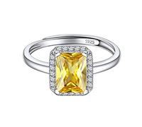 ChicSilver Anello Argento Con Quarzo Citrino Anelli Argento Regolabili Donna, Anelli Con Quarzo Citrino Pietra Novembre Confezione Regalo