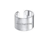 ChicSilver Anello Regolabile Personalizzabile Donna UomoArgento Sterling 925 15mm Largo Grande, Superficie Spazzalata, Gioiello Minimalista, Stile Hip Hop, Knuckle Rings - Incisioni Gratis