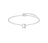 ChicSilver Bracciale Donna Argento 925 in Oro Bianco, Bracciale Donna Argento con Stella Lunga 16+5cm, Bracciale Punto Luce Ragazza Amicizia Idee Regalo per Compleanno Anniversario