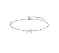 ChicSilver Bracciale Donna Argento 925 in Oro Bianco, Bracciale Donna Argento Oro Rosa con Cuore/Luna/Stella/Tondo/Triangole Lunga 16+5cm, Bracciale Personalizzato Punto Luce Ragazza Idee Regalo