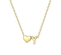 ChicSilver Collana Argento 925 Donna, Collana Donna Oro Cuore con Iniziale Lettera Y Lunga 41+5CM, Ciondolo Lettera Ragazza Amicizia Idee Regalo per Compleanno Anniversario Natale