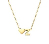 ChicSilver Collana Argento 925 Donna, Collana Donna Oro Cuore con Iniziale Lettera Z Lunga 41+5CM, Ciondolo Lettera Ragazza Amicizia Idee Regalo per Compleanno Anniversario Natale