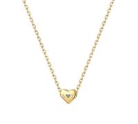 ChicSilver Collana Argento 925 Donna in Oro Bianco, Collana Donna Oro con Cuore Lunga 41+5cm, Catenina Ciondolo Personalizzata Punto Luce Ragazza Bambina Amicizia Idee Regalo