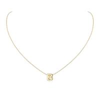 ChicSilver Collana Argento 925 Donna in Oro Bianco, Collana Donna Oro con Iniziale Lettera B Lunga 40+5CM, Ciondolo Lettera Ragazza Idee Regalo per Compleanno Anniversario