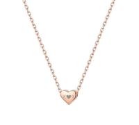 ChicSilver Collana Argento 925 Donna in Oro Bianco, Collana Donna Oro Rosa con Cuore Lunga 41+5cm, Catenina Ciondolo Personalizzata Punto Luce Ragazza Bambina Amicizia Idee Regalo