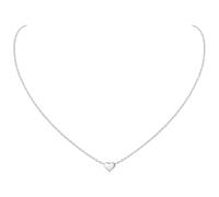 ChicSilver Collana Donna Argento 925 con Cuore, Collana Cuore Piccolo Argento Lunga 41+5cm, Collanina Cuoricino Estiva Amicizia Idee Regalo per Anniversario Natale Compleanno