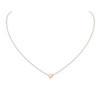 ChicSilver Collana Donna Argento 925 con Cuore, Collana Cuore Piccolo Oro Rosa Lunga 41+5cm, Collanina Cuoricino Estiva Amicizia Idee Regalo per Anniversario Natale Compleanno