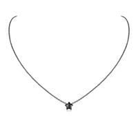 ChicSilver Collana Donna Argento 925 con Stella, Collana Stellina Donna Nero Lunga 41+5cm, Collanina con Una Stella della Amicizia per Anniversario Natale Compleanno