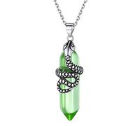 ChicSilver Collana Donna Fine Collanina Donna Argento 925 Serpente Ciondolo Peridoto Agosto con Confezione Regalo
