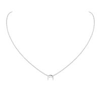 ChicSilver Collana Donna in Argento Sterling 925, Cindolo Luna Piccolo Delicato, Collana Amicizia, Catena Clavicolare, Argento - Regalo Perfetto