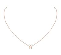 ChicSilver Collana Donna in Argento Sterling 925, Cindolo Stella Stellina Piccolo Delicato, Collana Amicizia, Catena Clavicolare, Oro Rosa - Regalo Perfetto