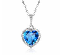ChicSilver Collana Pendente Donna Cindolo Cuore Piccolo in Argento Sterling 925 con Zirconi Brillanti Pietra Nascita 12 Mese Mesi Catenina Catena Regolabile Gioiello alla moda - Regalo Perfetto