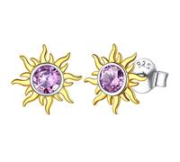 ChicSilver Orecchini a Lobo Argento 925 Sole Orecchini con Ametista Orecchini con Pietre Viola Alessandrite Giugno Confezione Regalo