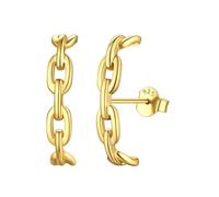 ChicSilver Orecchini da donna in argento 925 C orecchini oro/argento involucro lobo orecchini donna donna cartilagine orecchini zirconi lucidi regali per la festa della mamma compleanno