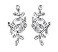 ChicSilver Orecchini Donna Senza Buco Argento 925, Forma Foglie, Orecchini in argento Sterling S925 con Chiusura a Clip, per Cartilagine Confezione Regalo-ChicSilver