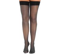 CHICTRY Calze Autoreggenti Sexy Calze Alte alla Coscia per Donna Trasparente Collant Donna Effetto Lucido Sexy Tentazione Antiscivolo Stockings Pantyhose Lingerie Clubwear Grigio C Taglia Unica