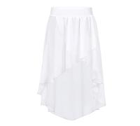 CHICTRY Gonna Flamenco da Bambina Casual Classica Lunga Maxi a Pieghe per Danza Ballo Dancewear Performance Festa Rumba Samba Vita Alta Bianco A 6 Anni