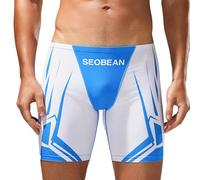 CHICTRY Pantaloncini da Bagno da Uomo a Vita Alta ad Asciugatura Rapida Leggings Corti Shorts Pantaloncini da Surf Costume da Bagno per Nuoto e Spiaggia Bianco M