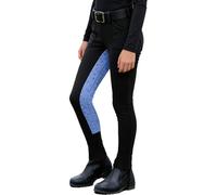CHICTRY Pantaloni da Equitazione da Bambina con Impugnatura in Silicone Collant da Equitazione Elastica con Tasca Pantaloni Palestra Vita Alta Leggings Sportivi Nero 15-16 Anni