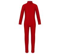 CHICTRY Ragazza Body da Ginnastica Danza Classica Tuta Sportiva Intera Leotard Balletto Bambina Bodysuit Aderente Jumpsuit per Allenamento Performance Rosso D 5-6 Anni