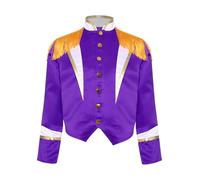 CHICTRY Vestito Domatrice Circo Bambina Ragazza Giacca da Maestro di Circo Tailcoat Balzer Cappotto con Nappa Costume da Prestazioni Spettacolo Teatro Viola 7-8 anni