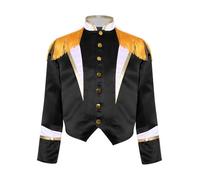 CHICTRY Vestito Domatrice Circo Bambina Ragazza Giacca da Maestro di Circo Tailcoat Balzer Cappotto con Nappa Costume da Prestazioni Spettacolo Teatro Nero 11-12 anni