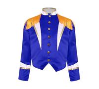 CHICTRY Vestito Domatrice Circo Bambina Ragazza Giacca da Maestro di Circo Tailcoat Balzer Cappotto con Nappa Costume da Prestazioni Spettacolo Teatro Blu 7-8 anni