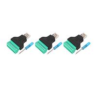 Chidlantu 3 pezzi adattatore a terminale a vite RJ45, femmina RJ45 a connettore di rete a 8 pin, terminale a vite senza fili per DVR e dispositivi Ethernet, conforme allo standard EIA/TIA 56