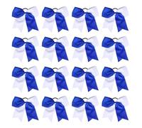 chiduerm 16 fiocchi per cheerleader, 20,3 cm, grandi, in gros-grain, fatti a mano, per cheerleader, ragazze, scuola, università, sport (blu e bianco)