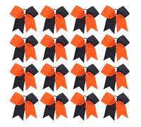 chiduerm 16 fiocchi per cheerleader, 20,3 cm, grandi, in grosgrain, elastici fatti a mano, per cheerleader, ragazze, scuola, università, sport (nero arancione)