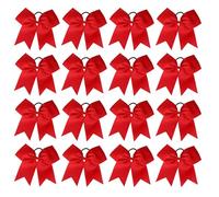chiduerm 16 fiocchi per cheerleader, 20,3 cm, grandi, in grosgrain, elastici fatti a mano, per cheerleader, ragazze, scuola, università, sport, colore rosso