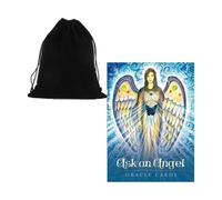 Chiedere An Angel Oracle Deck Carte Esoteric Telling Blu & Velluto Borsa Ask42