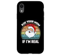 Chiedi a tua mamma se sono una vera camicia vintage retrò Natale Babbo Natale Custodia per iPhone XR