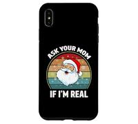 Chiedi a tua mamma se sono una vera camicia vintage retrò Natale Babbo Natale Custodia per iPhone XS Max