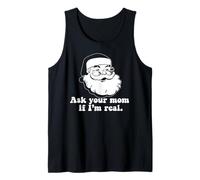 Chiedi alla Tua Mamma se Sono Reale Retro Babbo Natale Meme Canotta