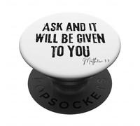 Chiedi e ti sarà dato Matteo 7:7 Preghiera di fede PopSockets PopGrip Adesivo