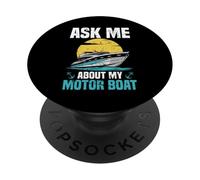 Chiedimi del mio capitano della barca a motore PopSockets PopGrip Adesivo
