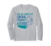 Chiedimi della mia Agenda femminista liberale Femminismo Femminista Femminile Maglia a Manica
