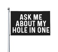 Chiedimi della mia bandiera Hole In One per la stanza dei ragazzi, decorazione da parete con bandiera vintage su due lati per la spiaggia, 9,1 x 1,5 m, chiedimi della mia bandiera Hole In One da appen