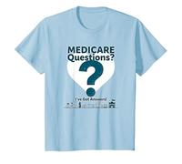 Chiedimi di Medicare - Ho risposte! Maglietta, Bambini, Celeste, 10 Anni